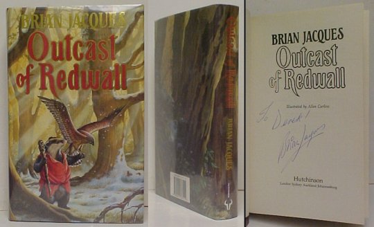 Outcast of Redwall. First Edition in dustjacket, signed.