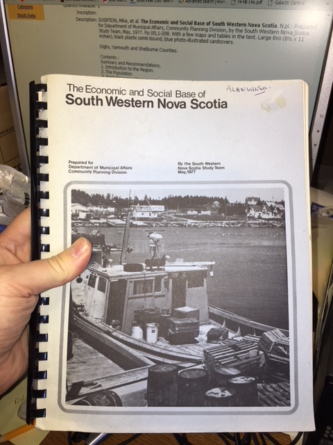 Economic and Social Base of South Western Nova Scotia.