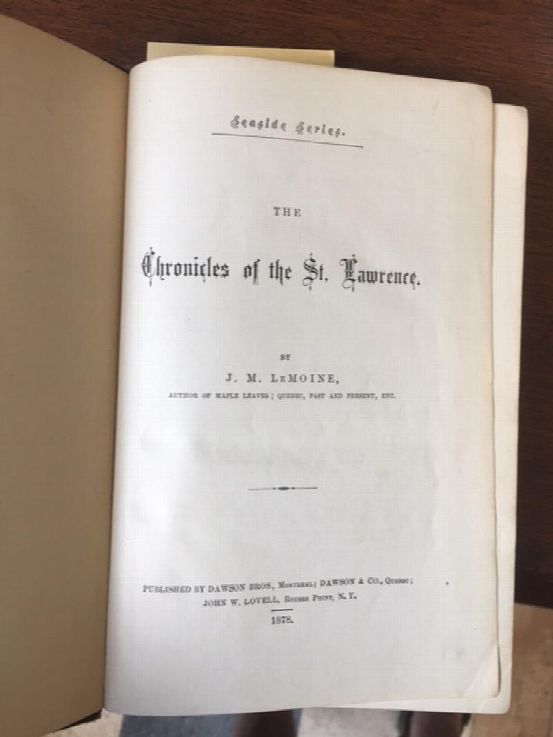 Image for The Chronicles of the St. Lawrence. First Edition The Chronicles of the St. Lawrence. First Edition