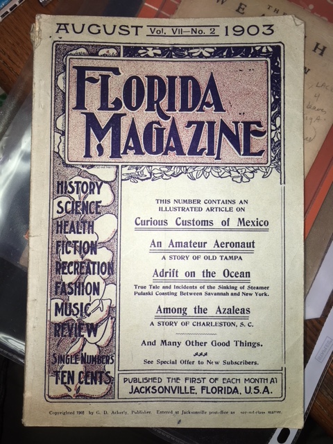 Image for Adrift on the Ocean. An article in Florida Magazine, Vol. 7, No. 2, August 1903