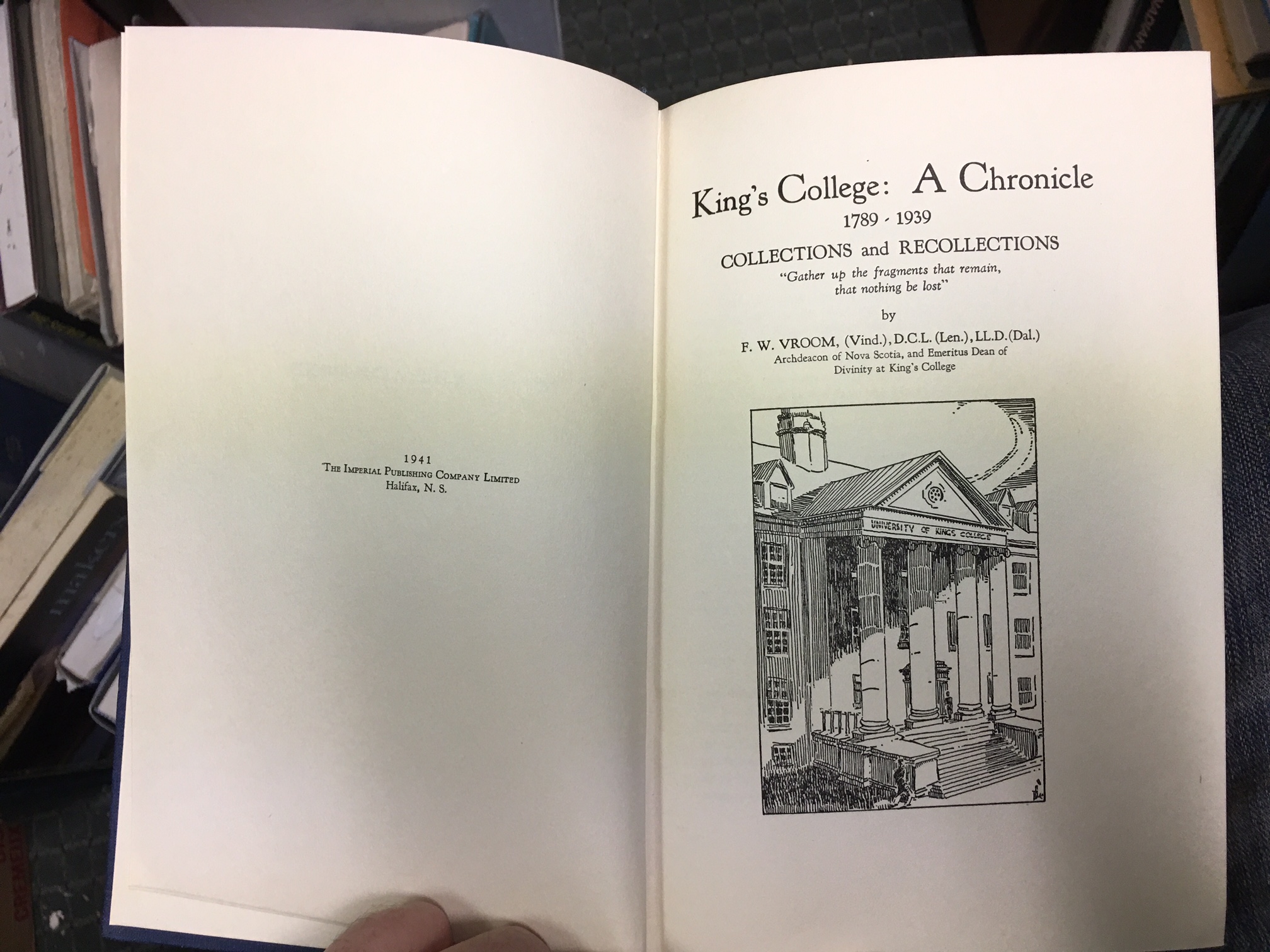 King's College : A Chronicle 1789-1939. Collections and Recollections. First Edition Image for King's College : A Chronicle 1789-1939. Collections and Recollections. First Edition