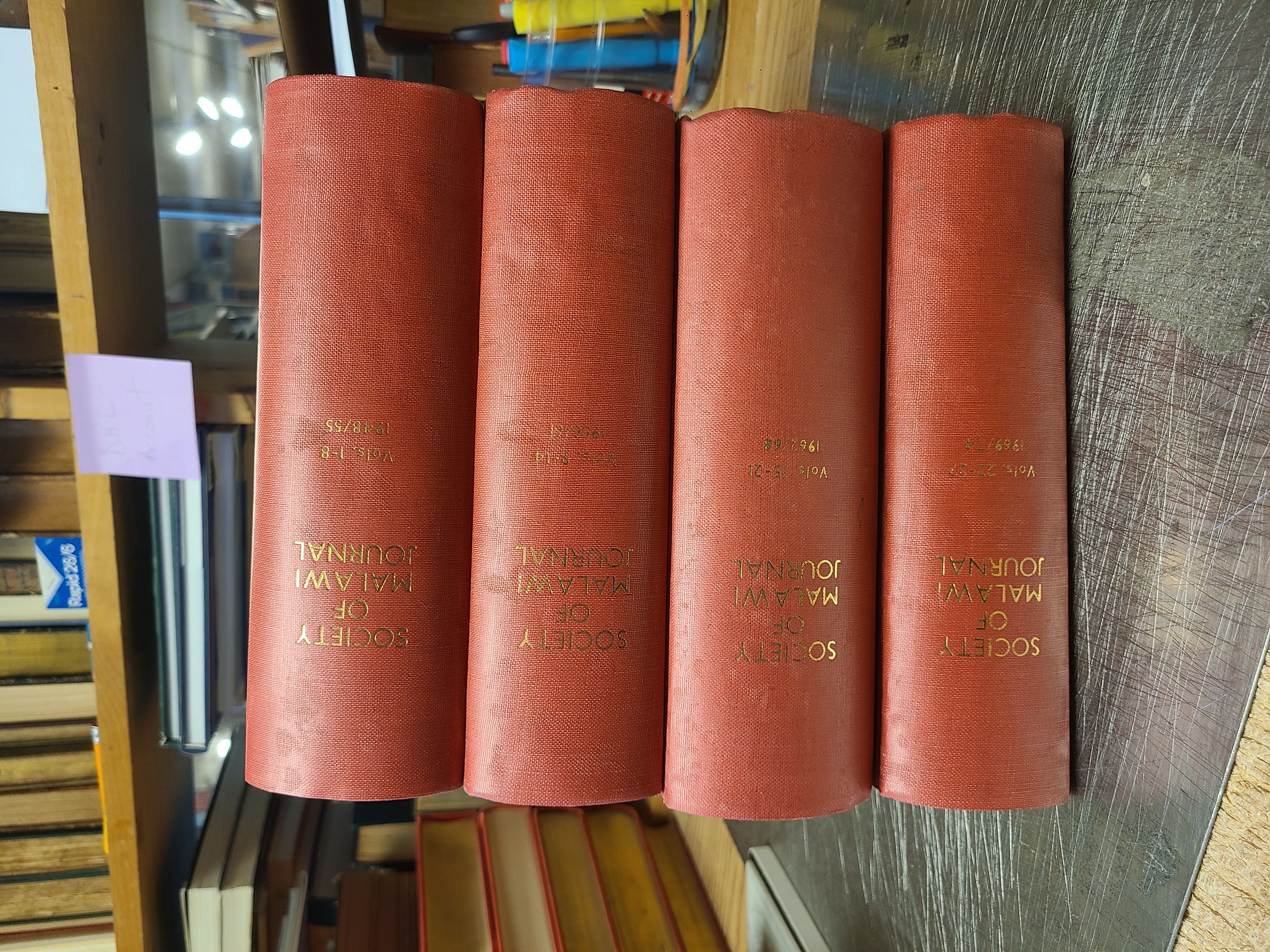 Nyasaland Journal. Vol. I, No. 1 to Vol. XVIII, No. 1, (January 1948 to January 1965); then, The Society of Malawi Journal, Vol. XVIII, No. 2 to Vol. XXVII, No. 2 (July 1965 to July 1974).