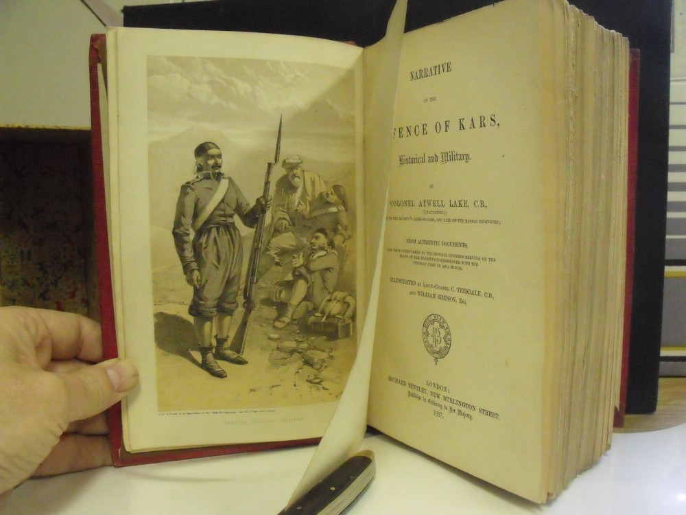Image for Narrative of the Defence of Kars, Historical and Military. From Authentic Documents and from Notes Taken by the Several Officers Serving on the Staff of Her Majesty's Commissioner with the Ottoman Army in Asia Minor. First Edition. Narrative of the Defence of Kars, Historical and Military. From Authentic Documents and from Notes Taken by the Several Officers Serving on the Staff of Her Majesty's Commissioner with the Ottoman Army in Asia Minor. First Edition.